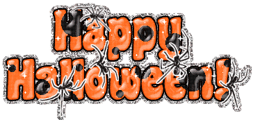 Brokatowy pomarańczowy napis szczęśliwego Halloween